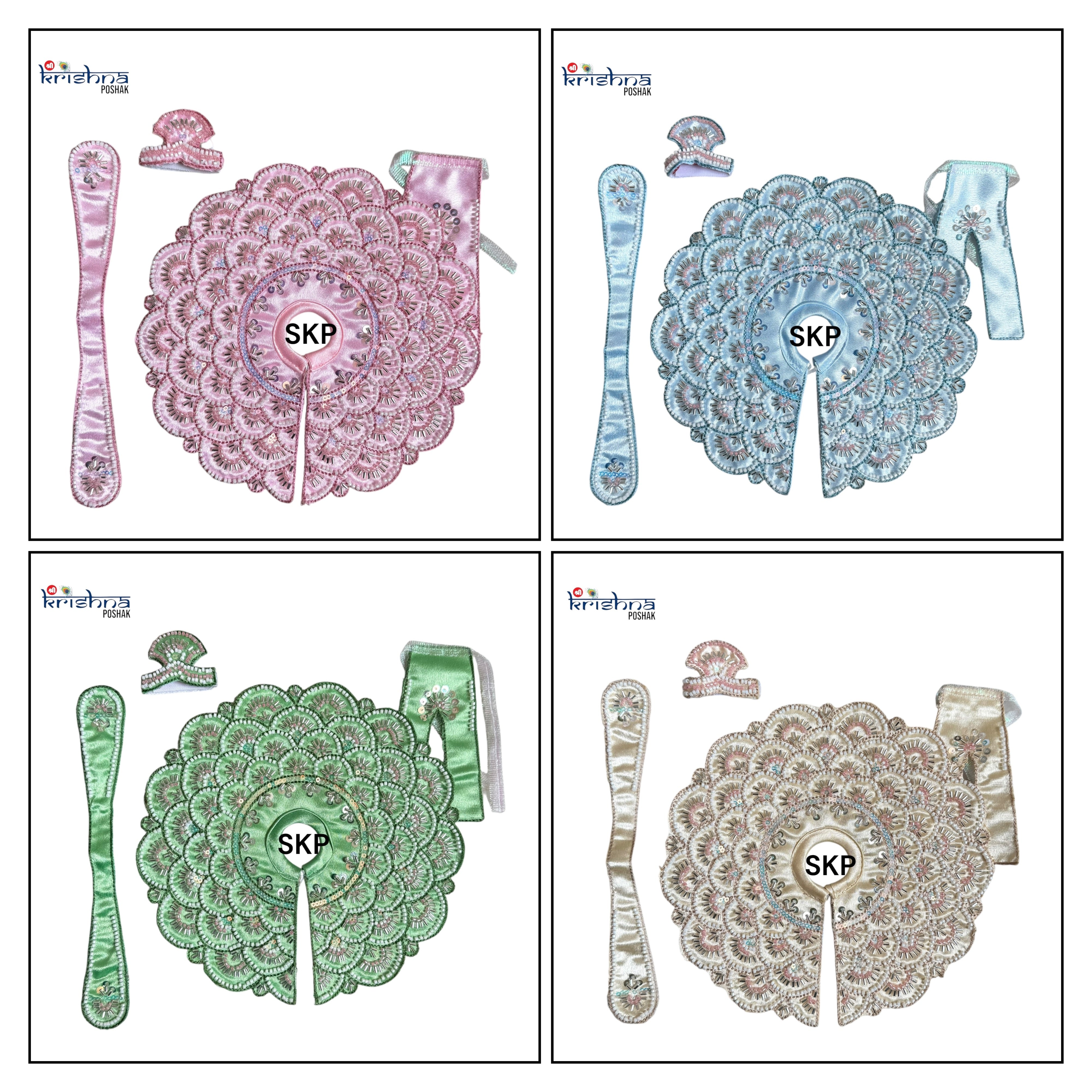 Laddu Gopal Heavy Embroidery Poshak with Mukut