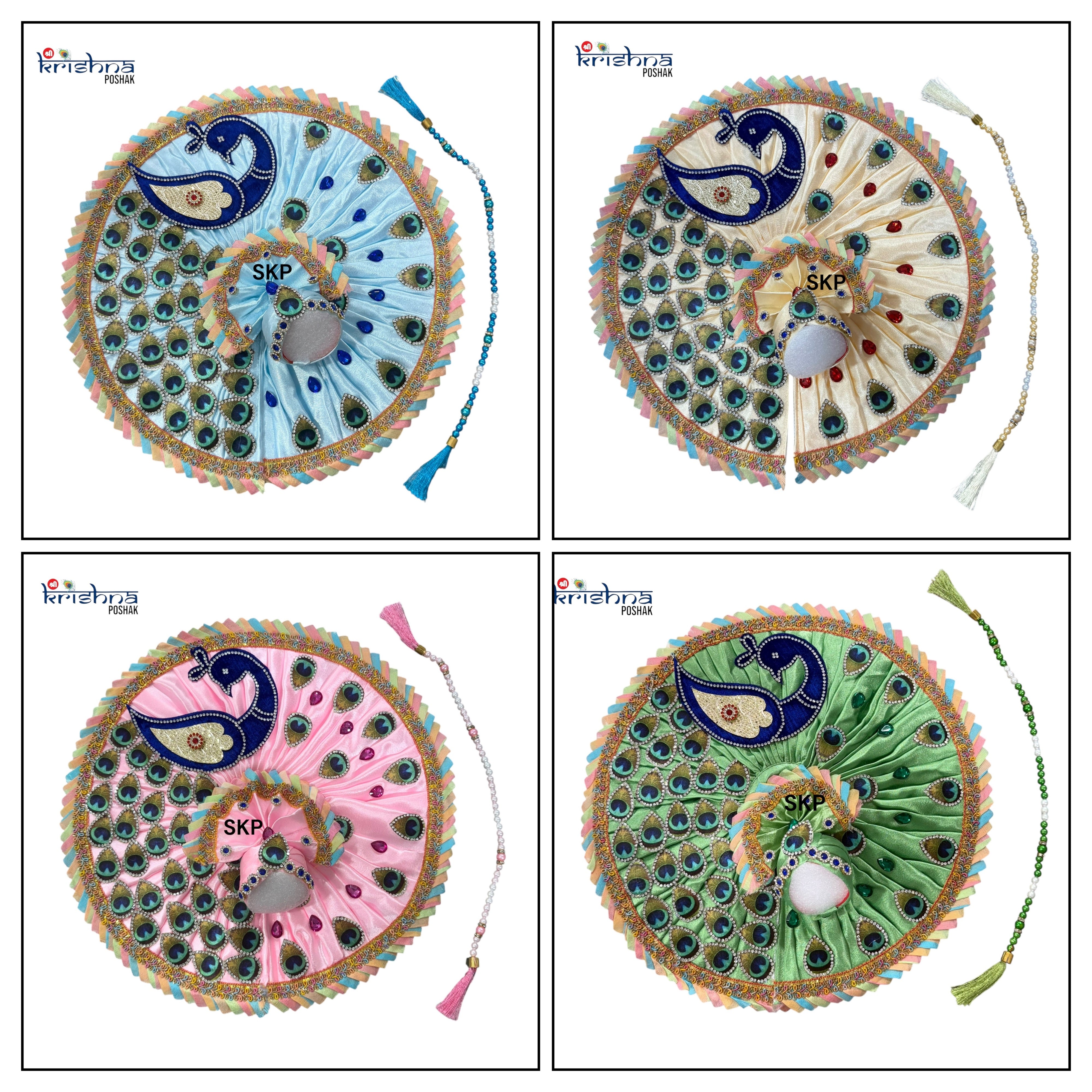 Laddu Gopal Heavy Embroidery Poshak with Mukut