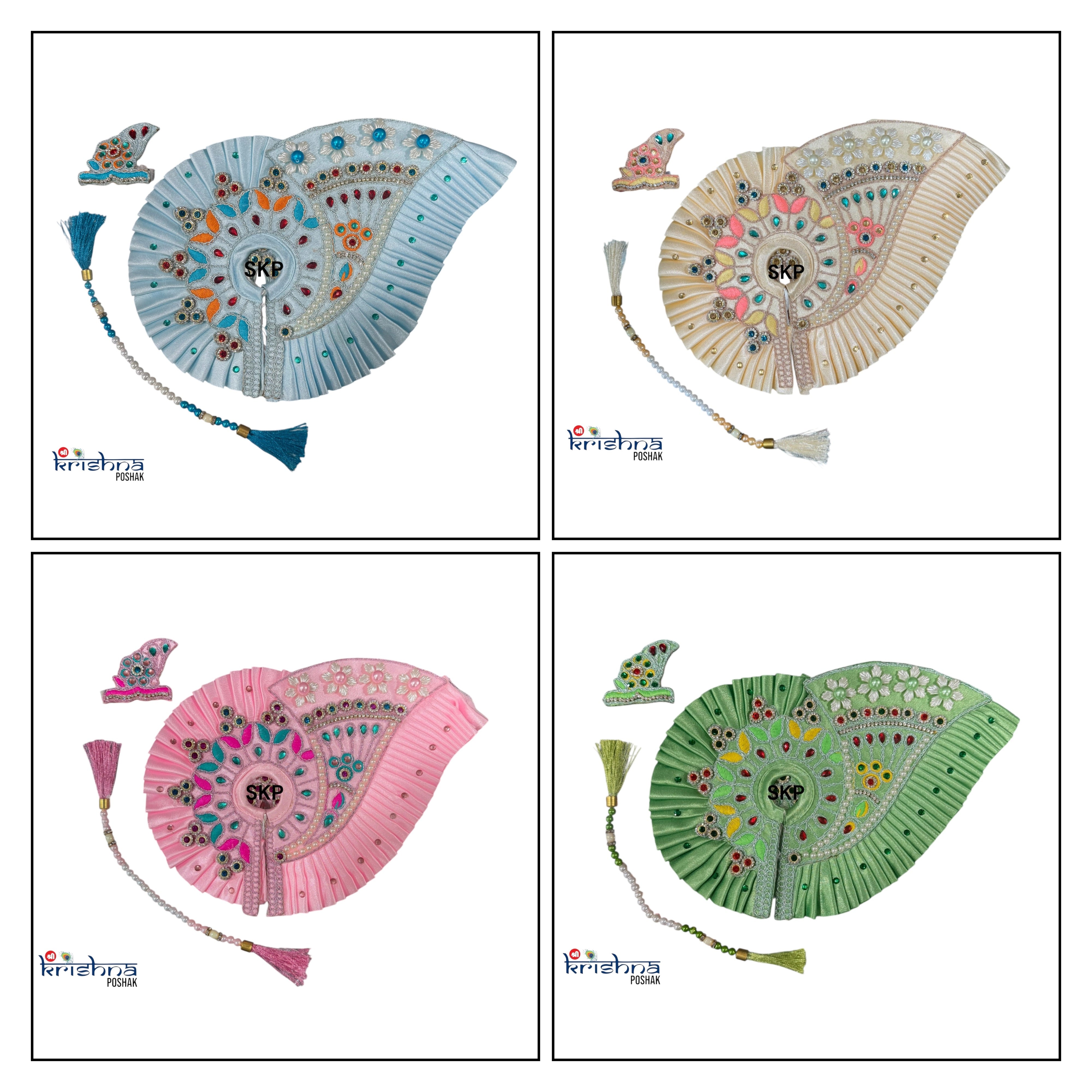 Laddu Gopal Heavy Embroidery Poshak with Mukut