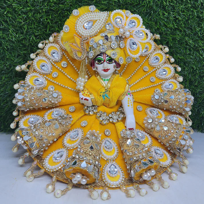 Yellow heaviest dress for Shree Krishna