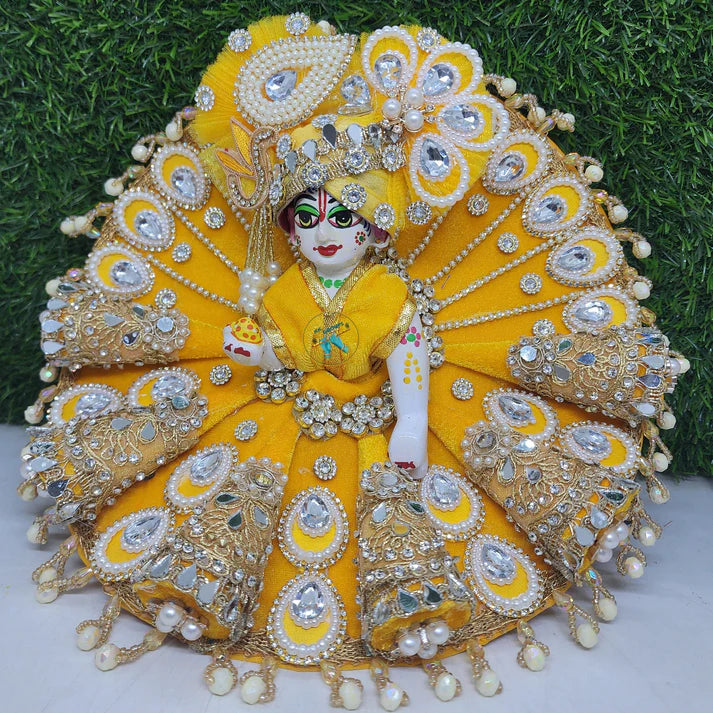 Yellow heaviest dress for Shree Krishna